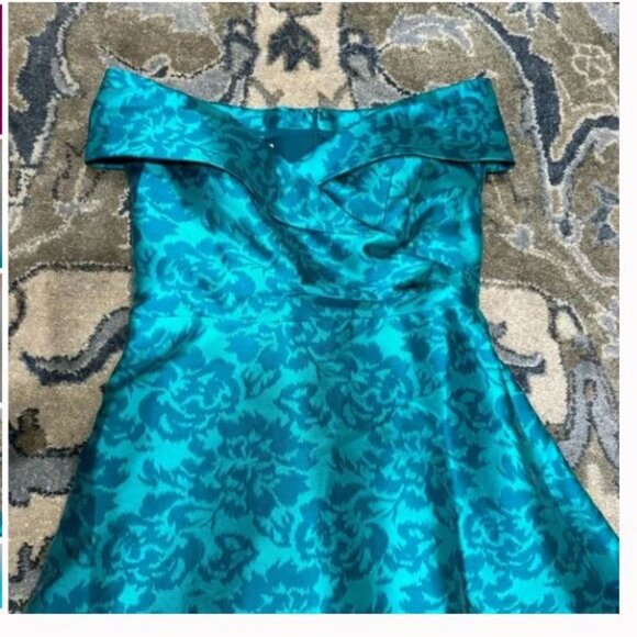 NWOT Rickie Freeman for Teri Jon Off the Shoulder Floral High Low Dress - Picture 2 of 10